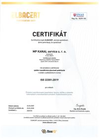 Certifikát ISO 22301:2019